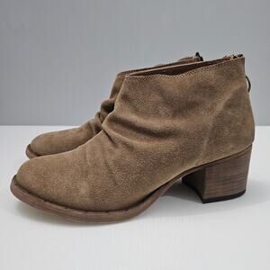 Beek Eaglet Ankle Bootie Size 8 Stone Tan Suede Leather Western Slouchy Heel